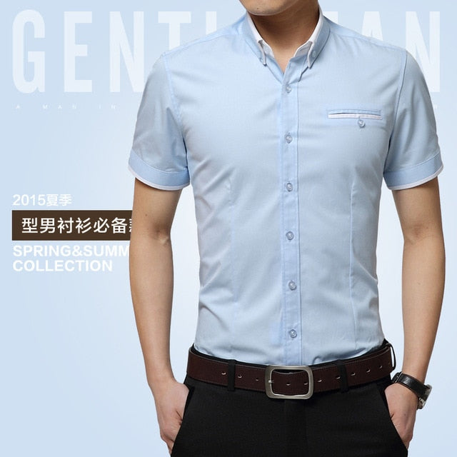 Men's Summer Business Shirt Short Sleeves