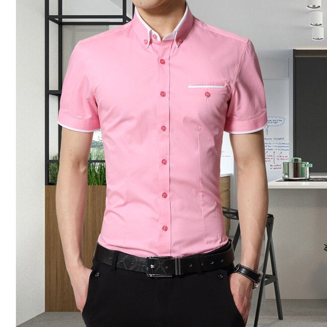 Men's Summer Business Shirt Short Sleeves