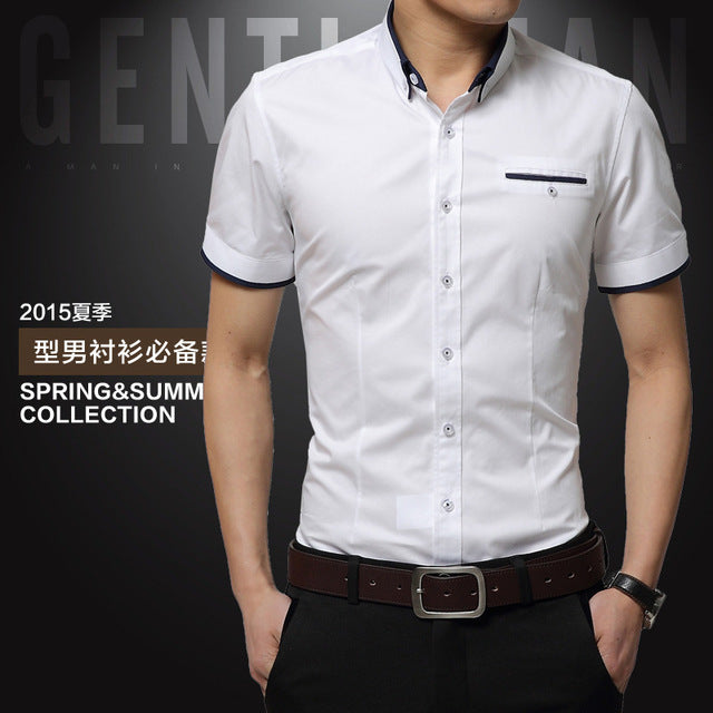 Men's Summer Business Shirt Short Sleeves